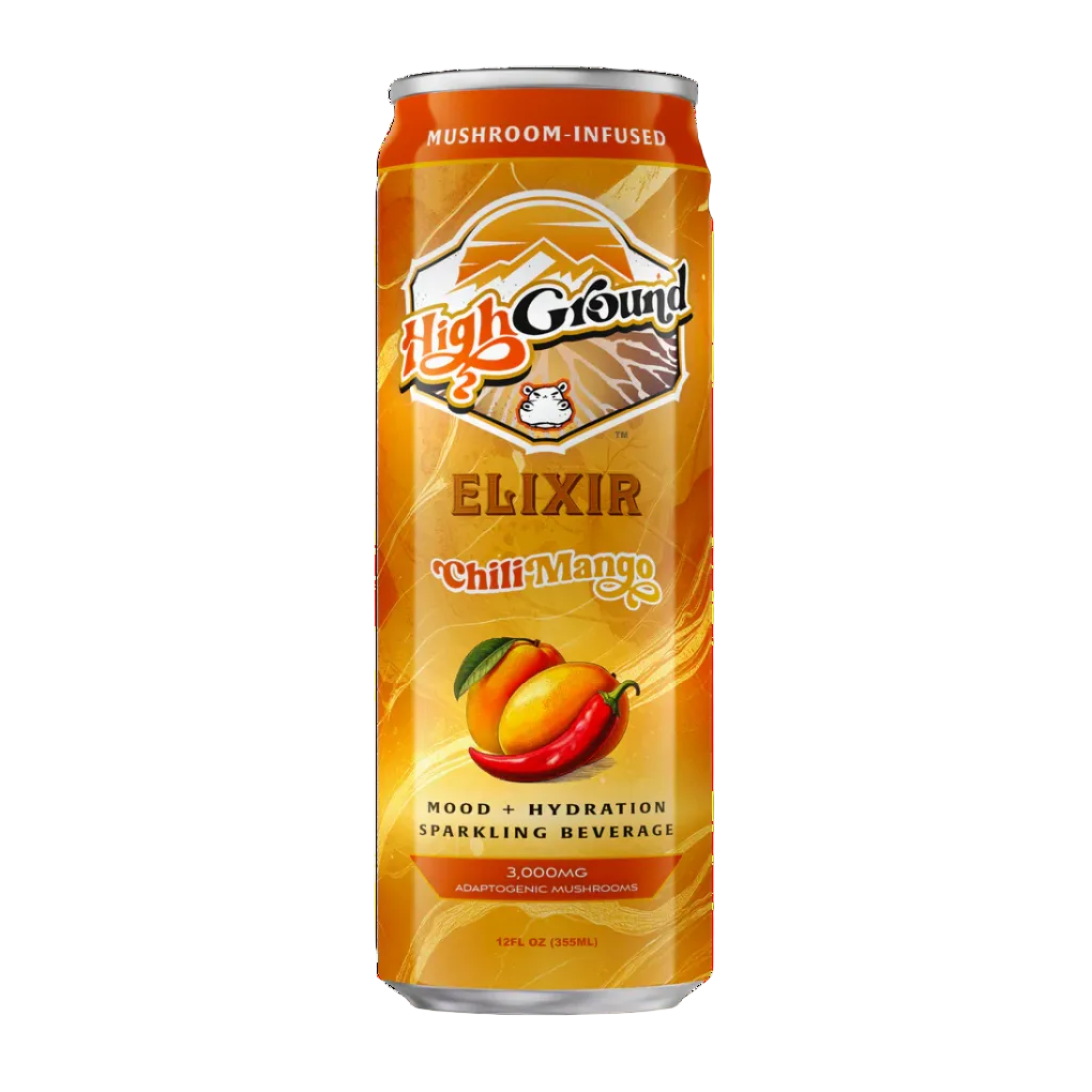 High Ground Elixir All Natural Mushroom Seltzer - Chili Mango
