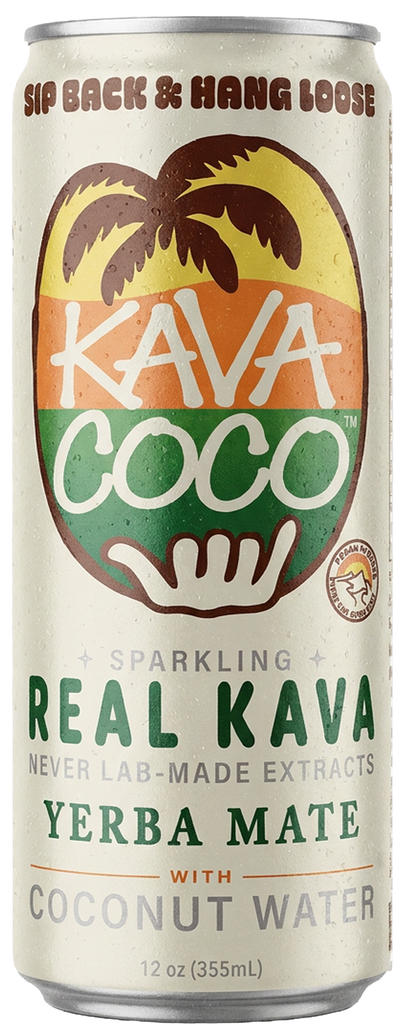 Kava Coco Yerba Mate sparkling real kava with coconut water, 12 oz can