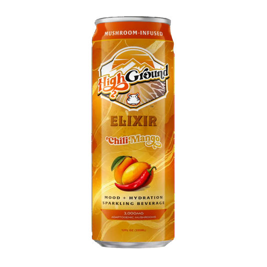 High Ground Elixir All Natural Mushroom Seltzer - Chili Mango