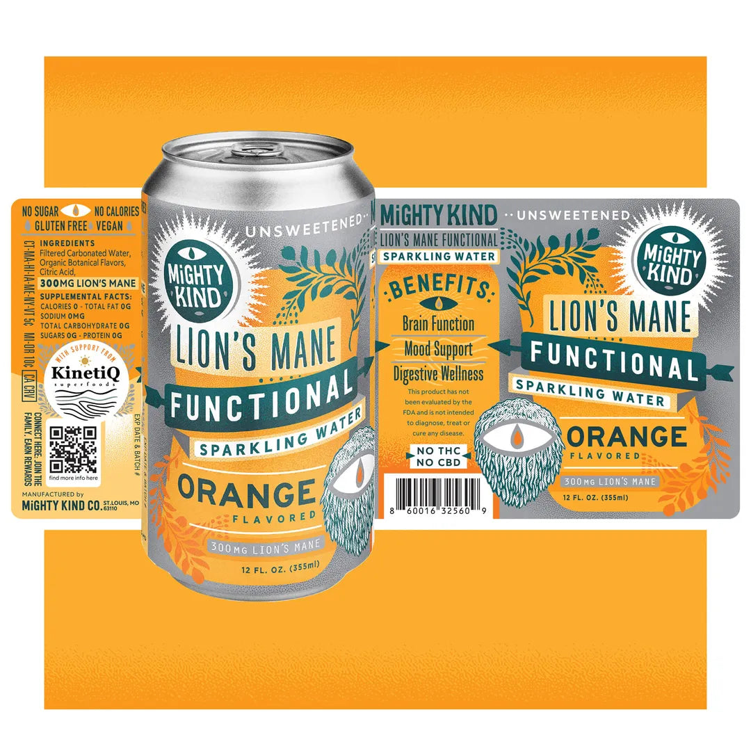 Mighty Kind Lion's Mane Functional Sparkling Water can
